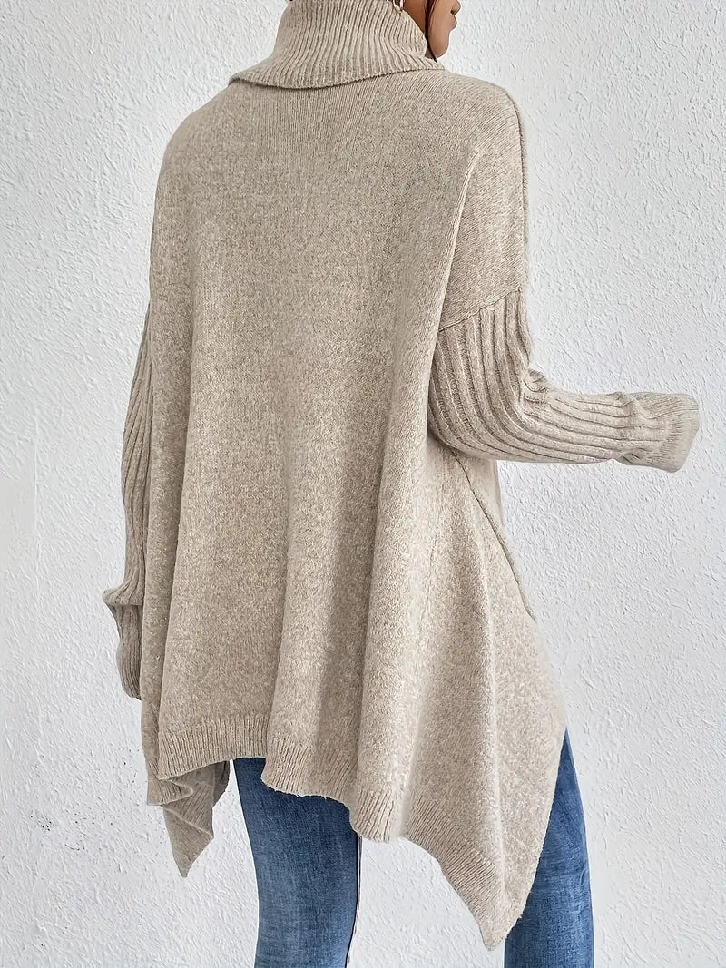 Laora – Casual sweater with long sleeves and high collar