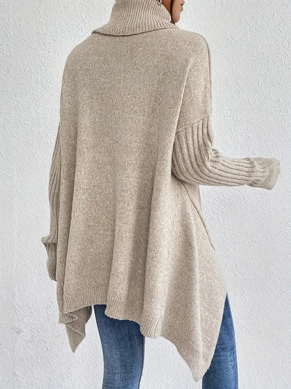 Laora – Casual sweater with long sleeves and high collar