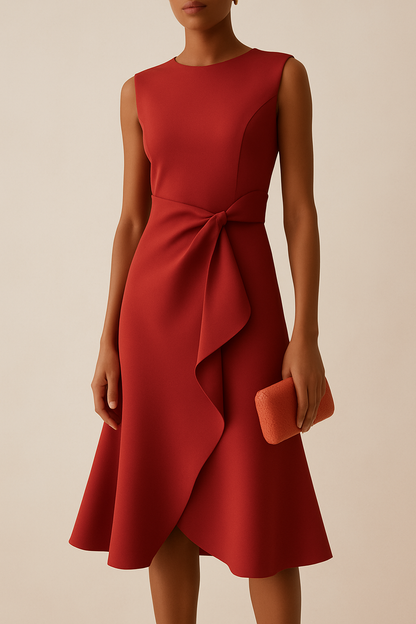 JULIETTE | Asymmetrical Draped Midi Dress