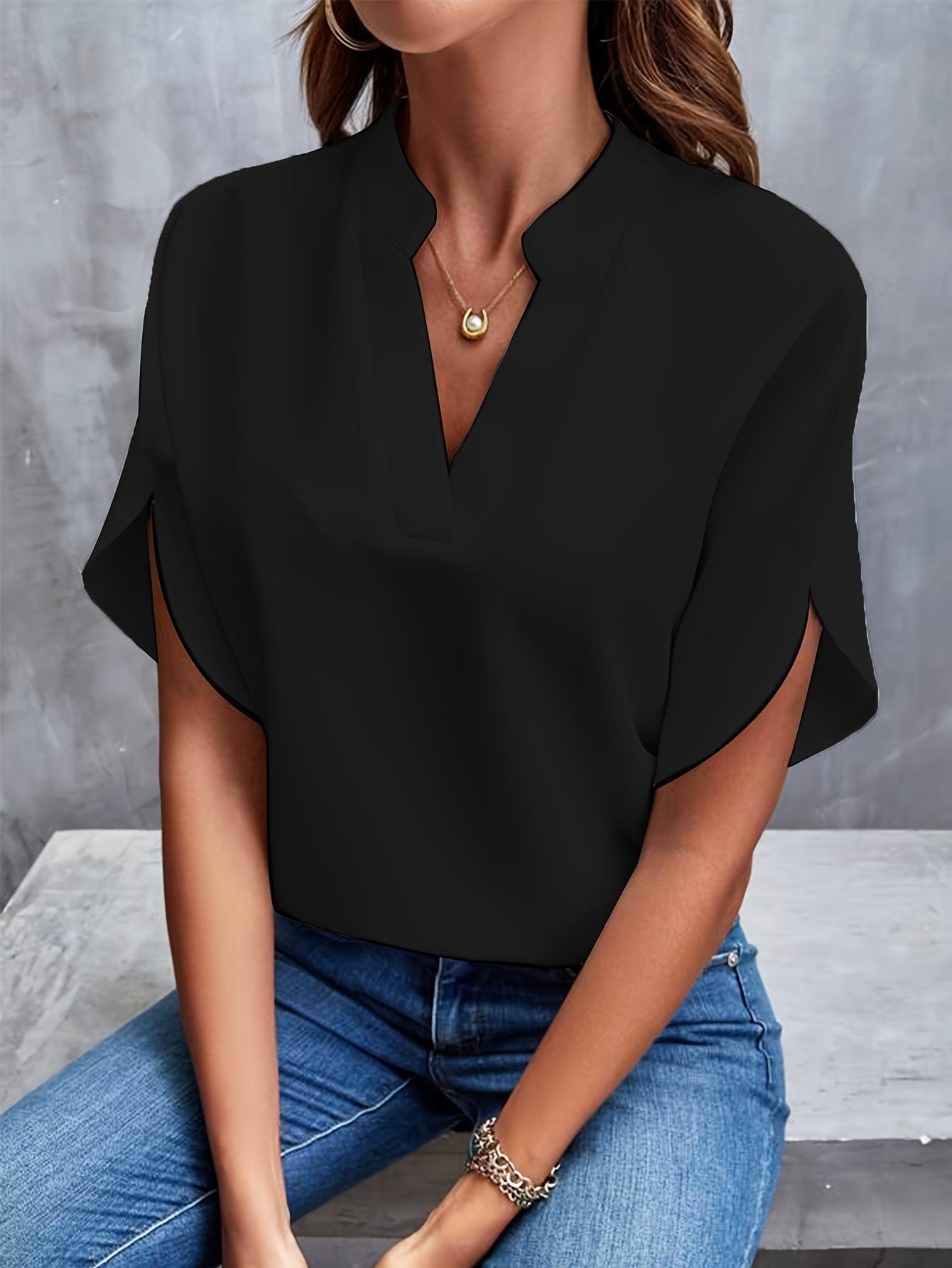 JULITA | Elegant blouse with draped detailing