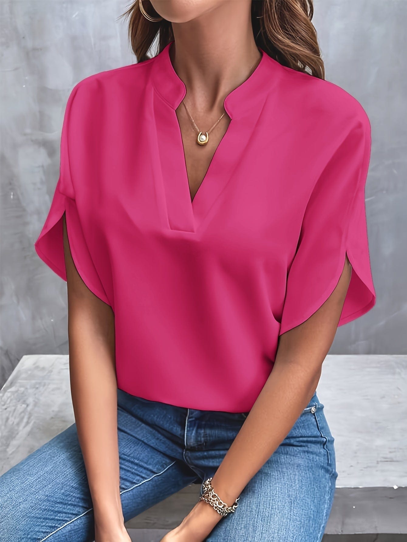 JULITA | Elegant blouse with draped detailing