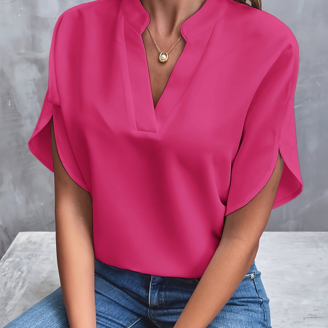 JULITA | Elegant blouse with draped detailing