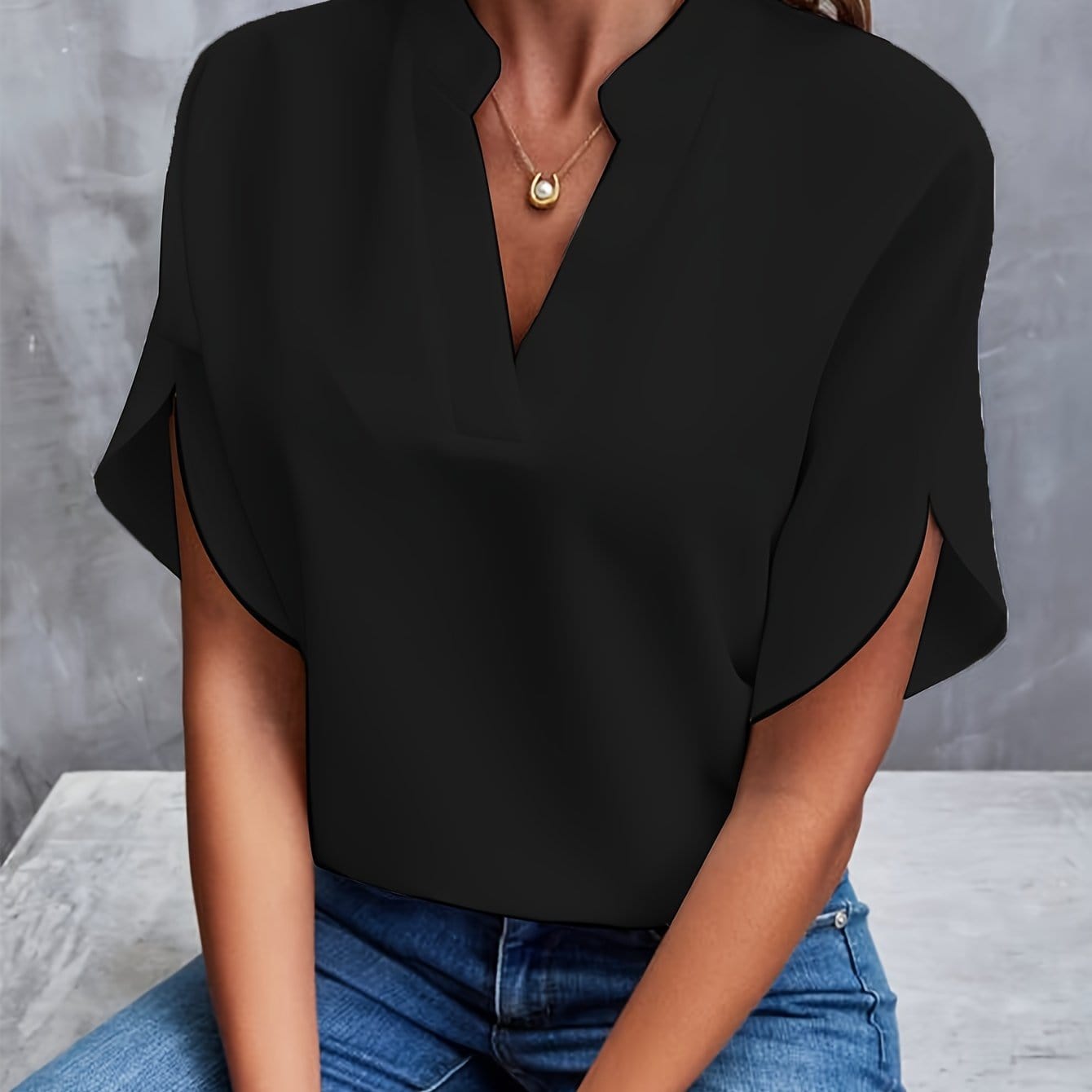 JULITA | Elegant blouse with draped detailing