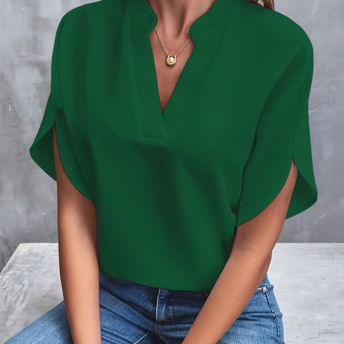 JULITA | Elegant blouse with draped detailing