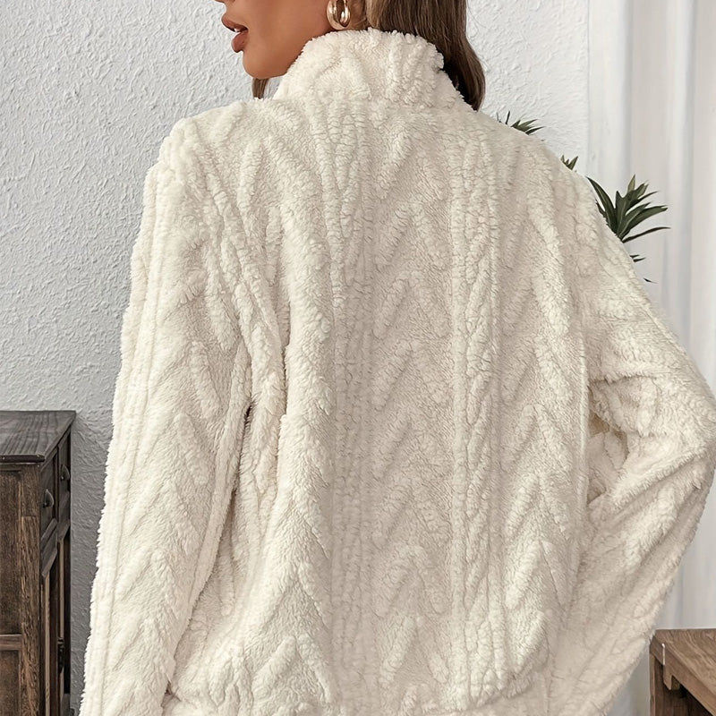 Half-zip sweatshirt with a fluffy pocket