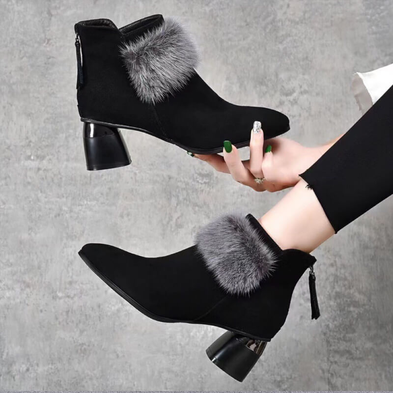 Sarah - Winter women’s elegant thick fur ankle boots