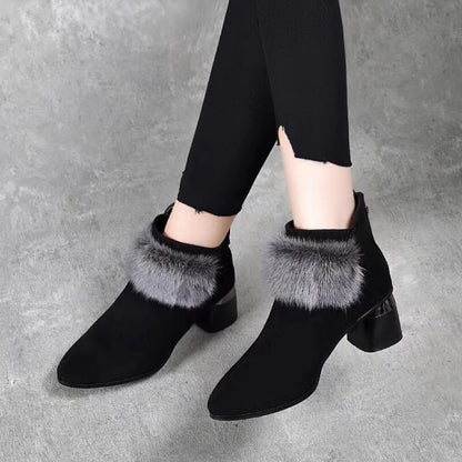Sarah - Winter women’s elegant thick fur ankle boots