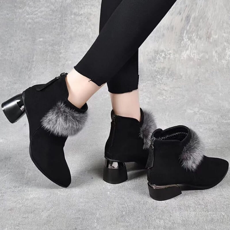 Sarah - Winter women’s elegant thick fur ankle boots