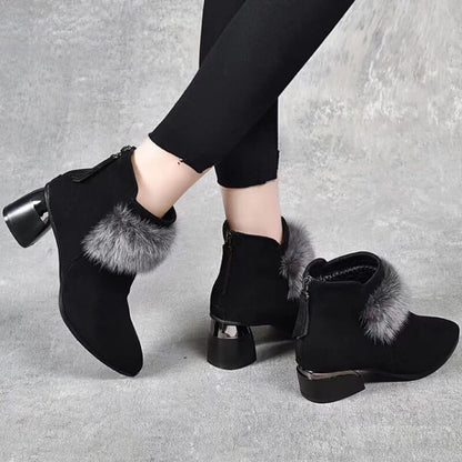 Sarah - Winter women’s elegant thick fur ankle boots