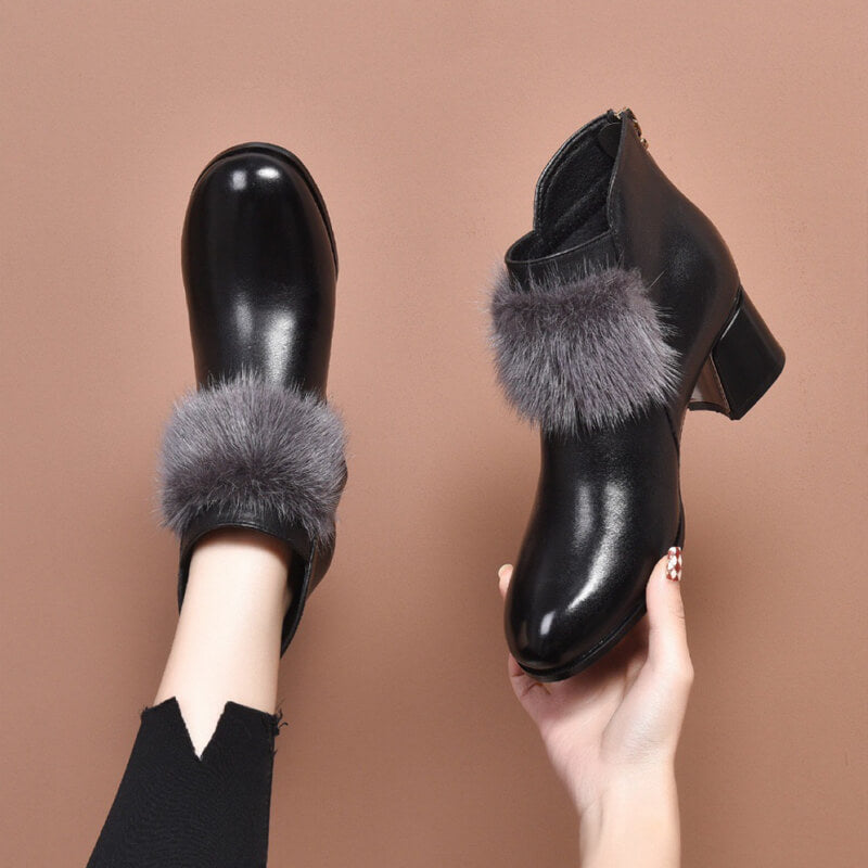 Sarah - Winter women’s elegant thick fur ankle boots